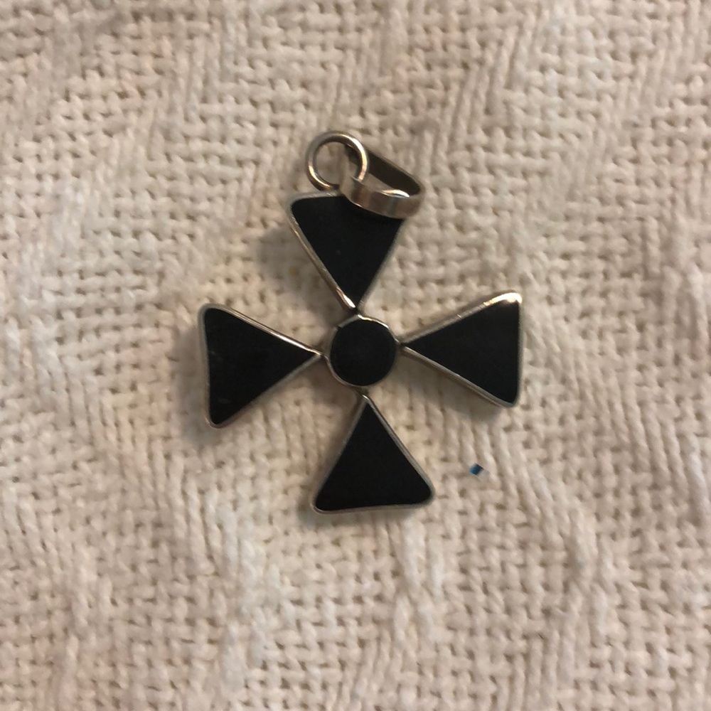 Silver and Black Cross Pendant